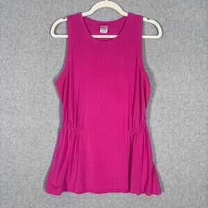 Athleta Air Out Cinch Tank Top Large Pink Modal Soft Stretch Yoga Athleisure